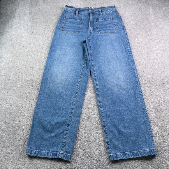 Madewell Denim - Madewell Jeans Womens 29 Blue Perfect Vintage Wide Leg Patch Pockets Denim